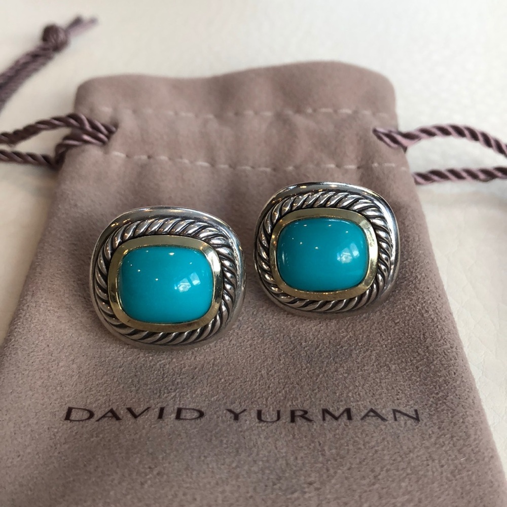 David Yurman Albion Turquoise Cable Earrings